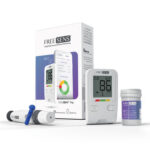 دستگاه تست قندخون فری سنس مدل Freesense-Meter Only همراه ۵۰ عدد نوار تاریخ بلند و ۱۰ عدد سوزن لنست