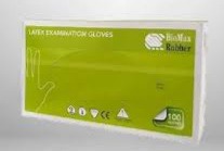 دستکش لاتکس کم پودر بیومکس مالزی بسته ۱۰۰عددی سایز لارج L