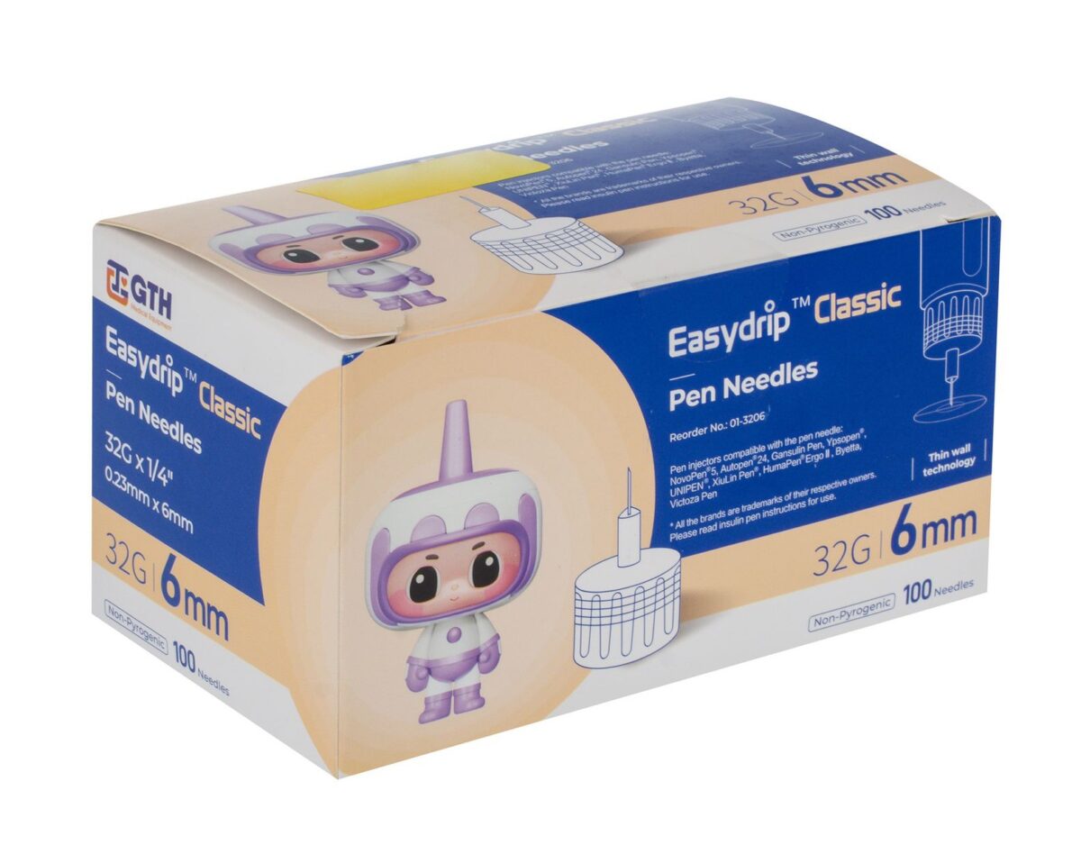 سرسوزن قلم انسولین ایزی دریپ سایز ۶ بسته ۱۰۰ عددی تاریخ بلند - تصویر 2