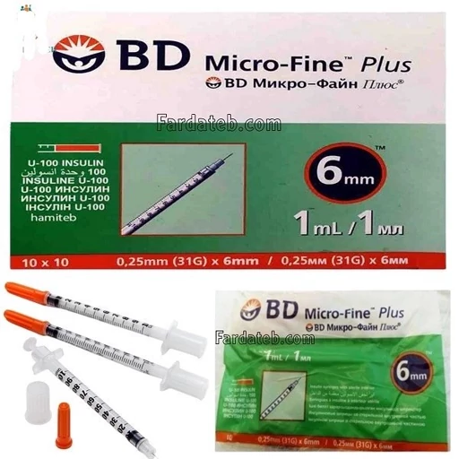 سرنگ انسولین بی دی اصل آمریکا 1ML یک سی سی